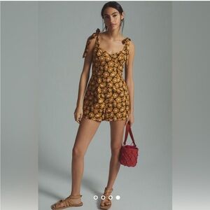 Anthropologie Hutch daisy print corset romper size 8